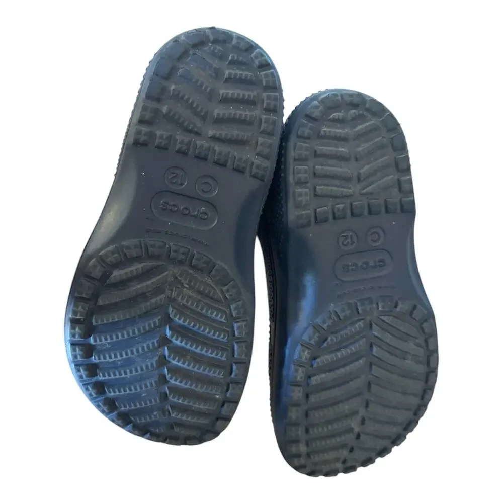 Crocs Unisex-Child Classic Rain Boots Navy Blue Youth Size 12 Waterproof